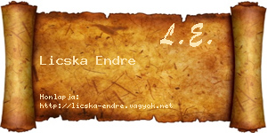 Licska Endre névjegykártya