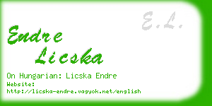 endre licska business card